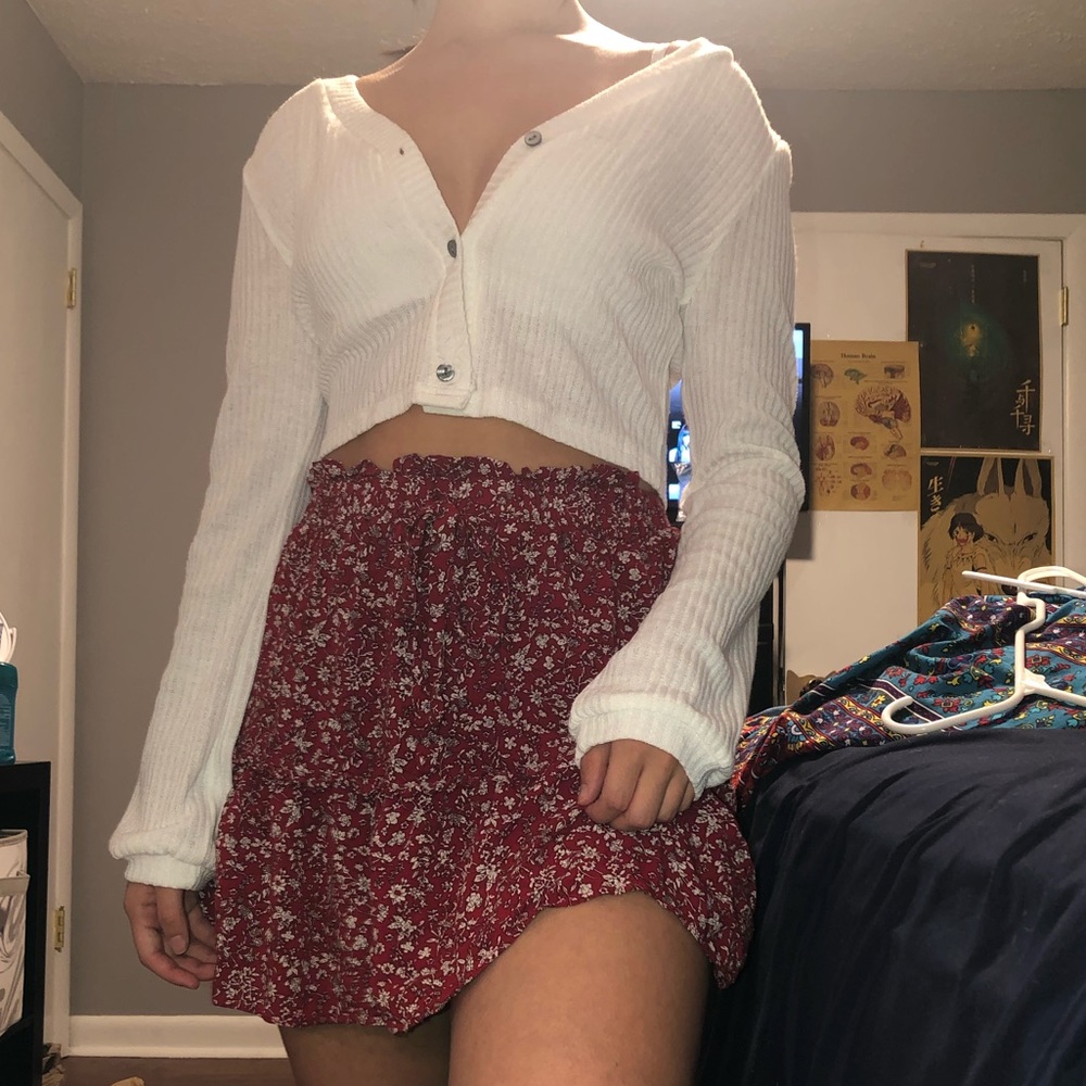 shein skirt and cardigan